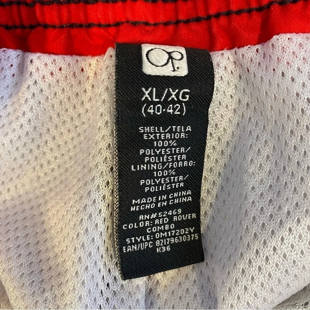 OCEAN PACIFIC OP Board shorts swim trunks mesh men's XL(40-42) Pockets Red Black